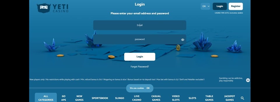 Yeti Casino Login