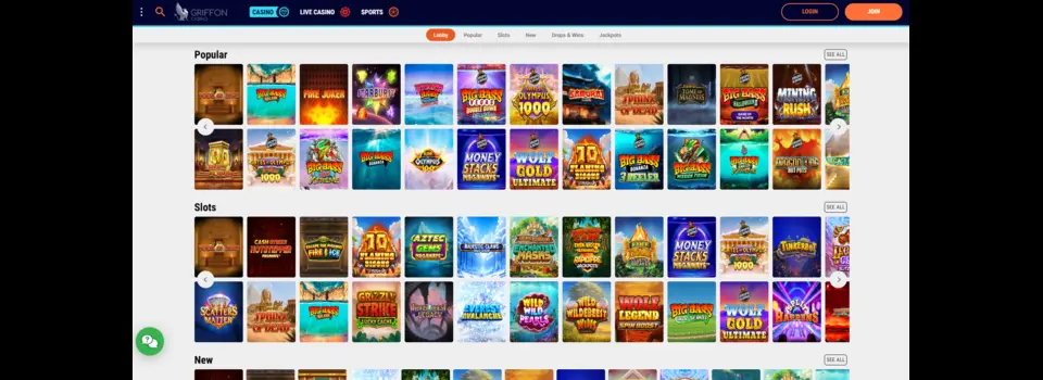 Griffon Casino Games