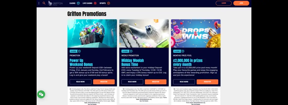 Griffon Casino Promotions