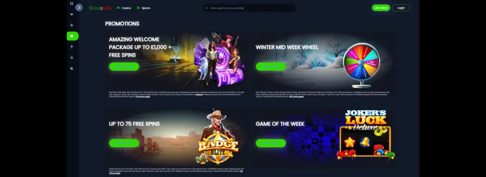 Spinzwin casino Promotions