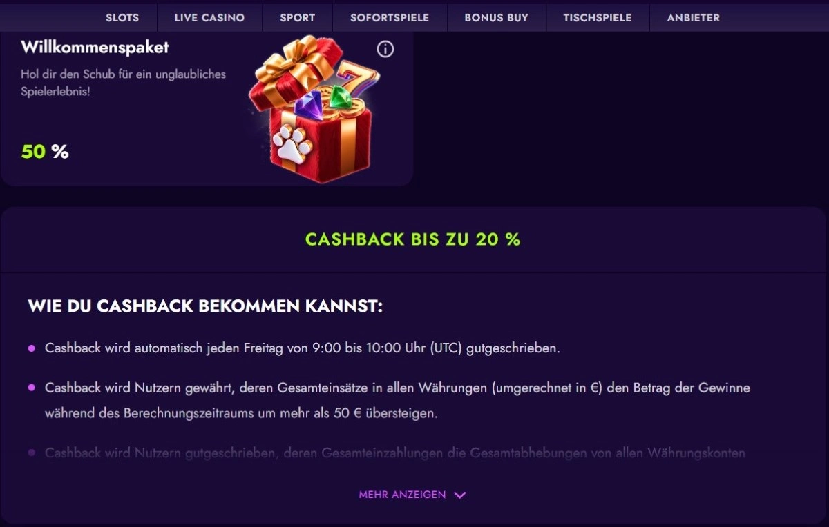 Irwin Casino Willkommensbonus