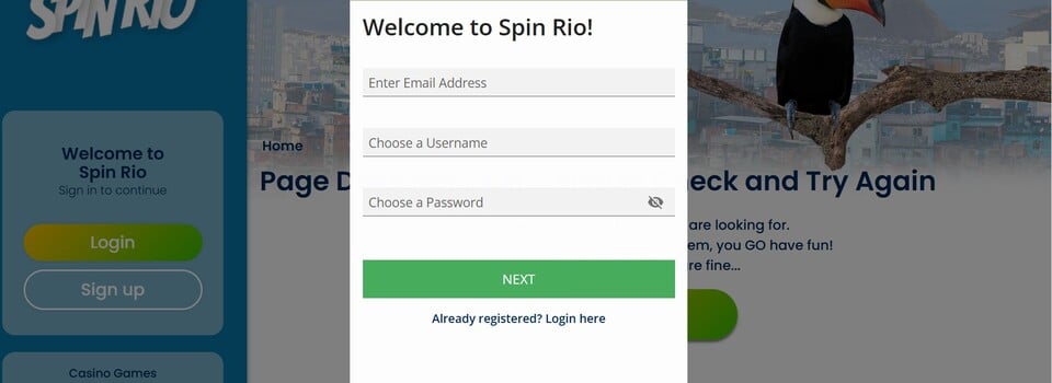 spin rio signup