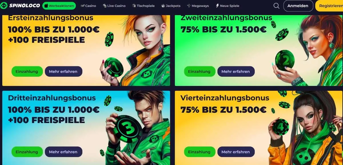 Spinoloco Casino Willkommenspaket