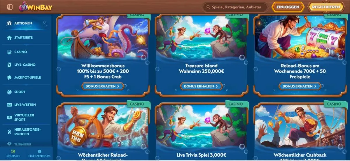 Winbay Casino Willkommensbonus