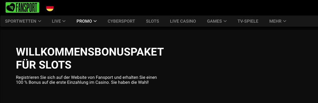 Fansport Casino mit 1 Euro Einzahlung