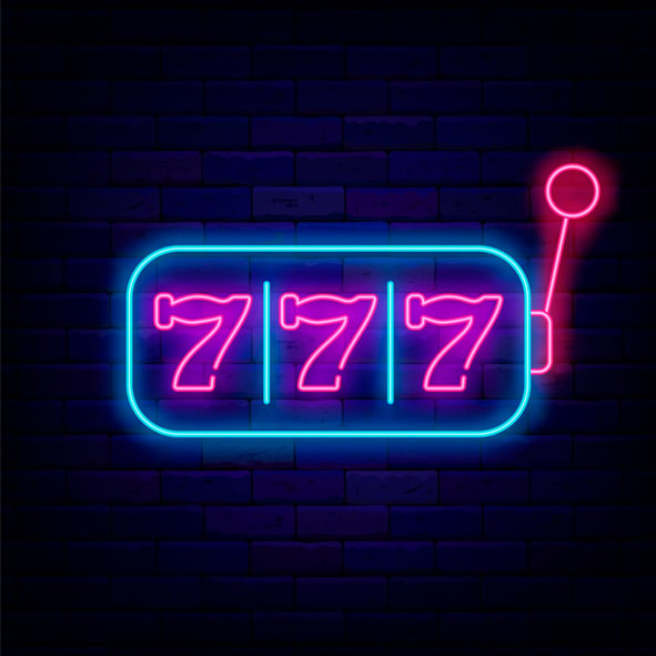 Slot machine neon signboard