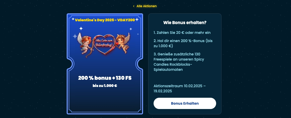 Rollino Valentinstag Casino Bonus