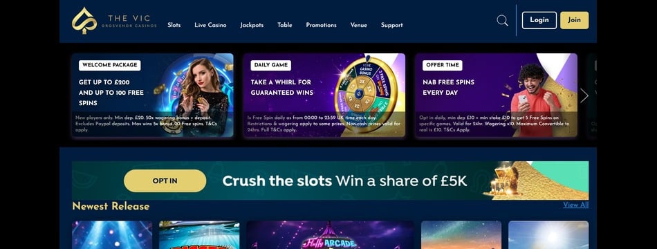 the vic casino homepage