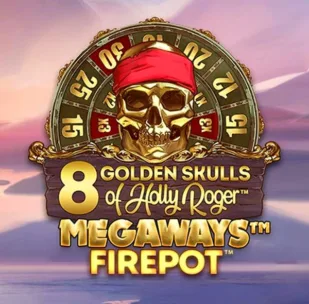 Logo image for 8 Golden Skulls Of Holly Roger Megaways Slot Logo